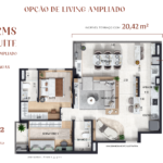 82m² com Living ampliado